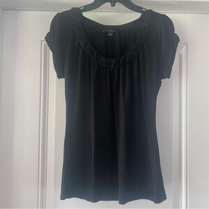 Banana Republic Black Ruffled Blouse
